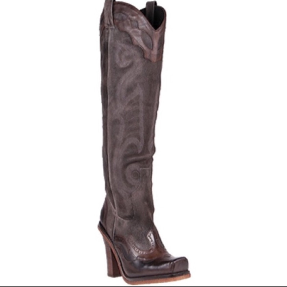 Donald J. Pliner Over the Knee Suede Cowboy Boots